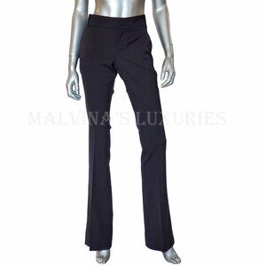 GUCCI PANTS BLACK STRETCH WOOL SILK BLEND FLARED TROUSERS sz IT 42 US 6